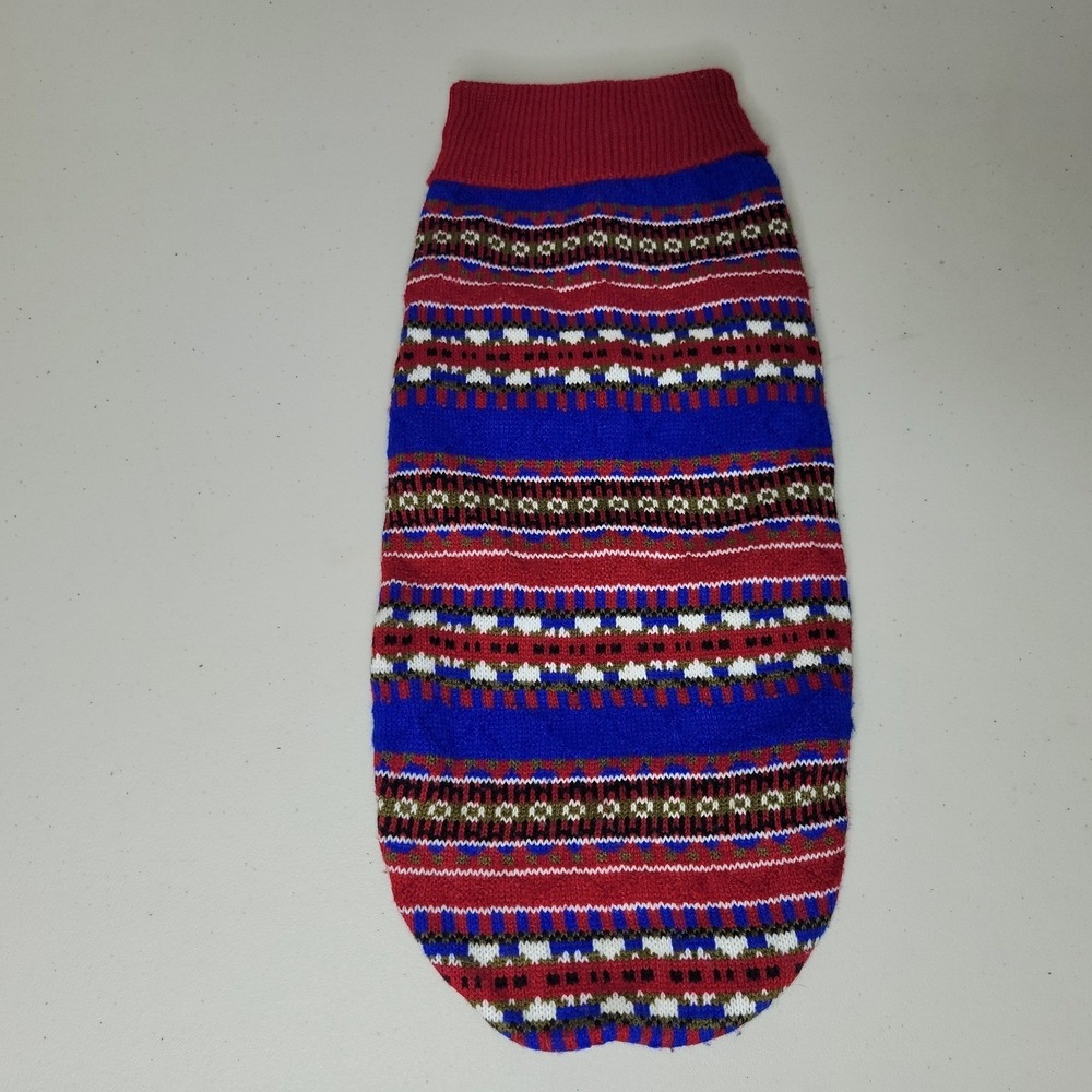 16" Fair Isle Nordic Pattern‎ Dog Turtleneck Sweater, Pet Apparel